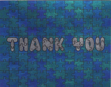 Puzzle Pieces
(green & blue)
Thank You Card